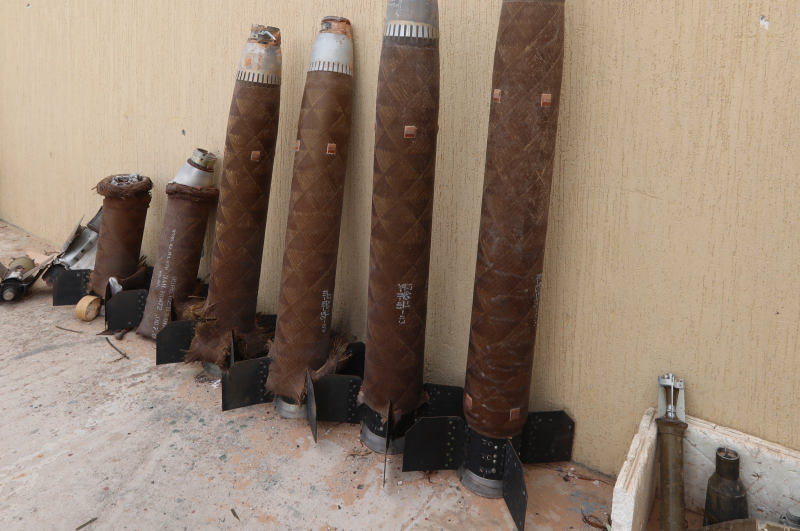 The Libyan Army discovered 22 tons of ammunition belonging to forces loyal to putschist Gen. Khalifa Haftar in areas near the capital Tripoli after driving Haftar's militias away, Libya, Oct. 13, 2020. (AA Photo)
