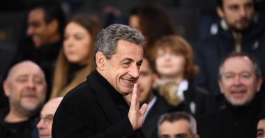 Former French President Nicolas Sarkozy attends a football match, Paris, France, Feb. 23, 2020. (AFP Photo)