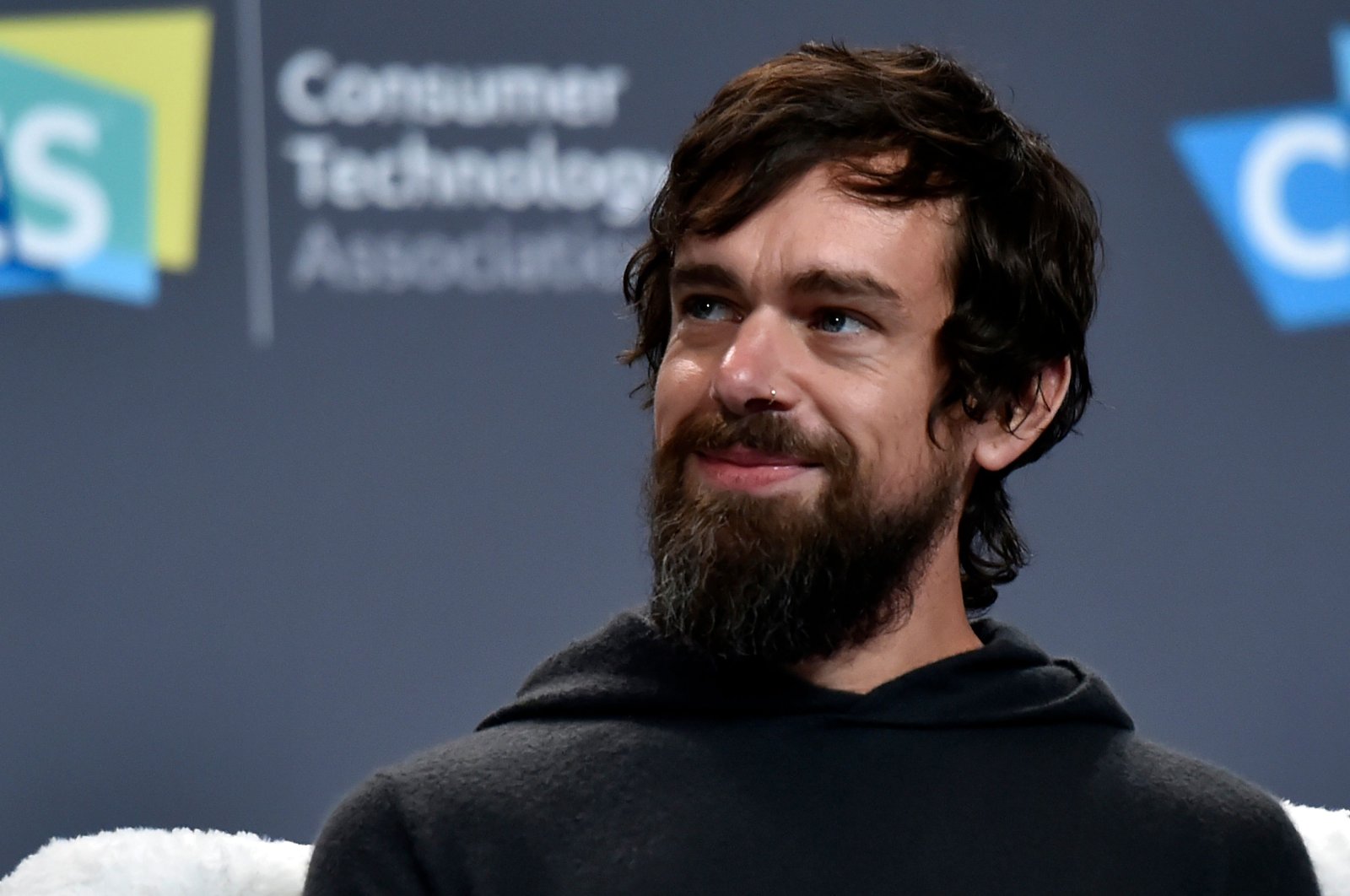 Twitter CEO Jack Dorsey speaks during a press event at CES 2019, in Las Vegas, Nevada, Jan. 9, 2019. (AFP Photo)