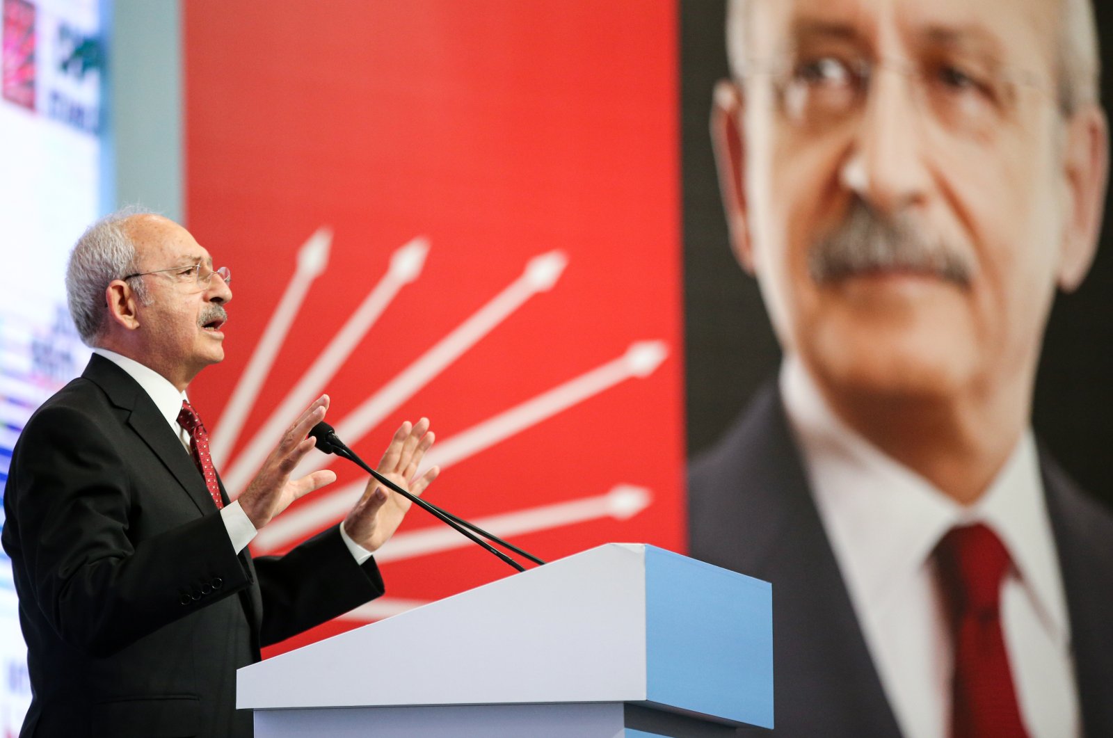 Main opposition Republican People’s Party (CHP) Chairperson Kemal Kılıçdaroğlu speaks during a promotion and education meeting of the party in Istanbul, Turkey, Oct. 16, 2020. (AA Photo) 