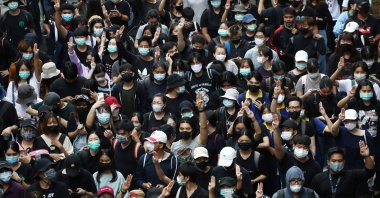 Pro-democracy demonstrators gather during a protest, in Bangkok, Thailand Oct. 17, 2020. (Reuters Photo)