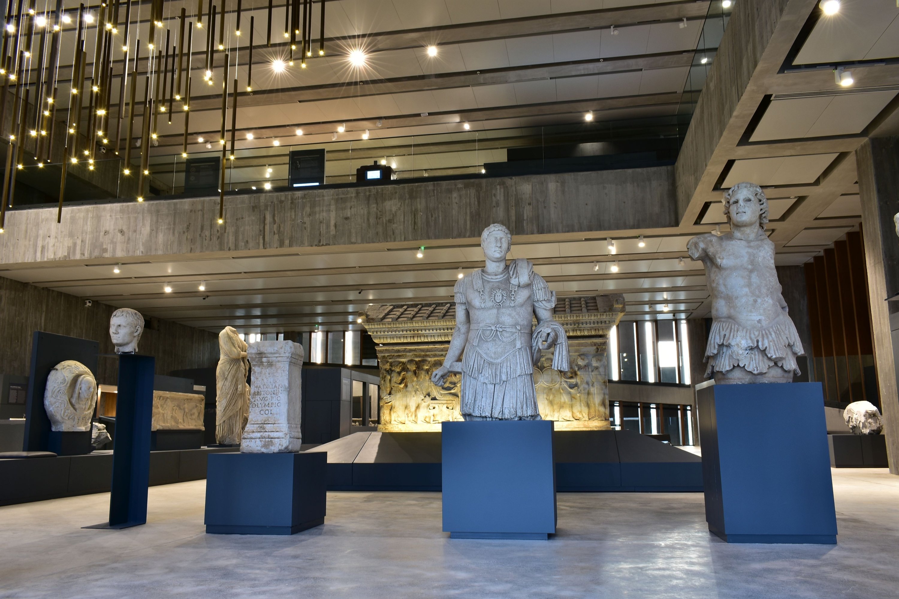 A selection of statues found during the excavation of the ancient city of Troy is on display at the museum. (Courtesy of Troy Museum)