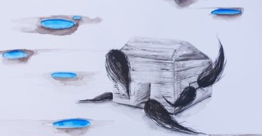 A piece from the "Preparation" section, watercolor on paper, 30 by 40 centimeters.