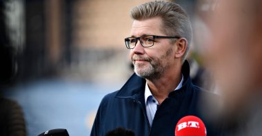 Copenhagen Mayor Frank Jensen holds a press conference at Islands Brygge, Copenhagen, Oct. 19, 2020. (AFP Photo)