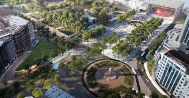 One of the designs put up for vote by the municipality for the Taksim Square, öne of main tourist attractions on Istanbul's European side. (COURTESY OF IBB)