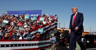 U.S. President Donald Trump attends a campaign rally at Prescott Regional Airport in Arizona, U.S., Oct. 19, 2020. (REUTERS Photo)