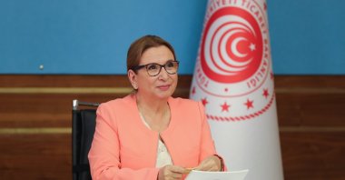 Trade Minister Ruhsar Pekcan speaks during the virtual Germany Automotive Digital Industry Trade Delegation Program, Ankara, Oct. 10, 2020. (AA Photo) 