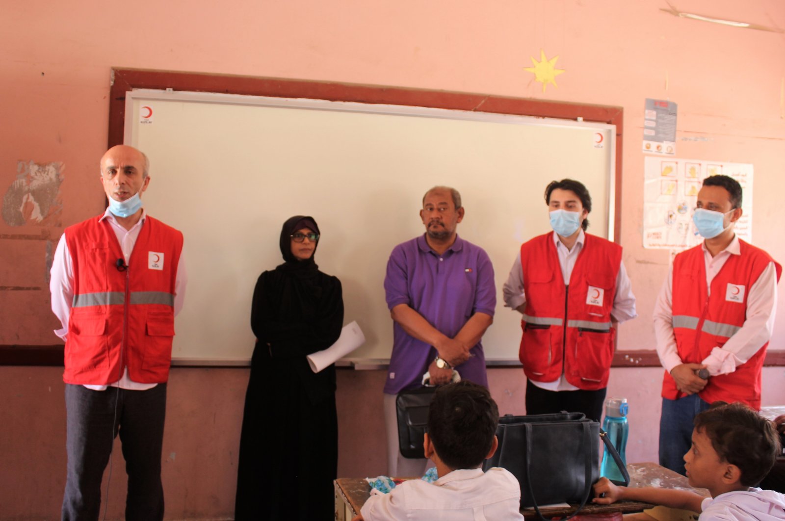 The Turkish Red Crescent (Kızılay) built 45 whiteboards in schools in Yemen's Aden, Oct. 19, 2020. (AA Photo)