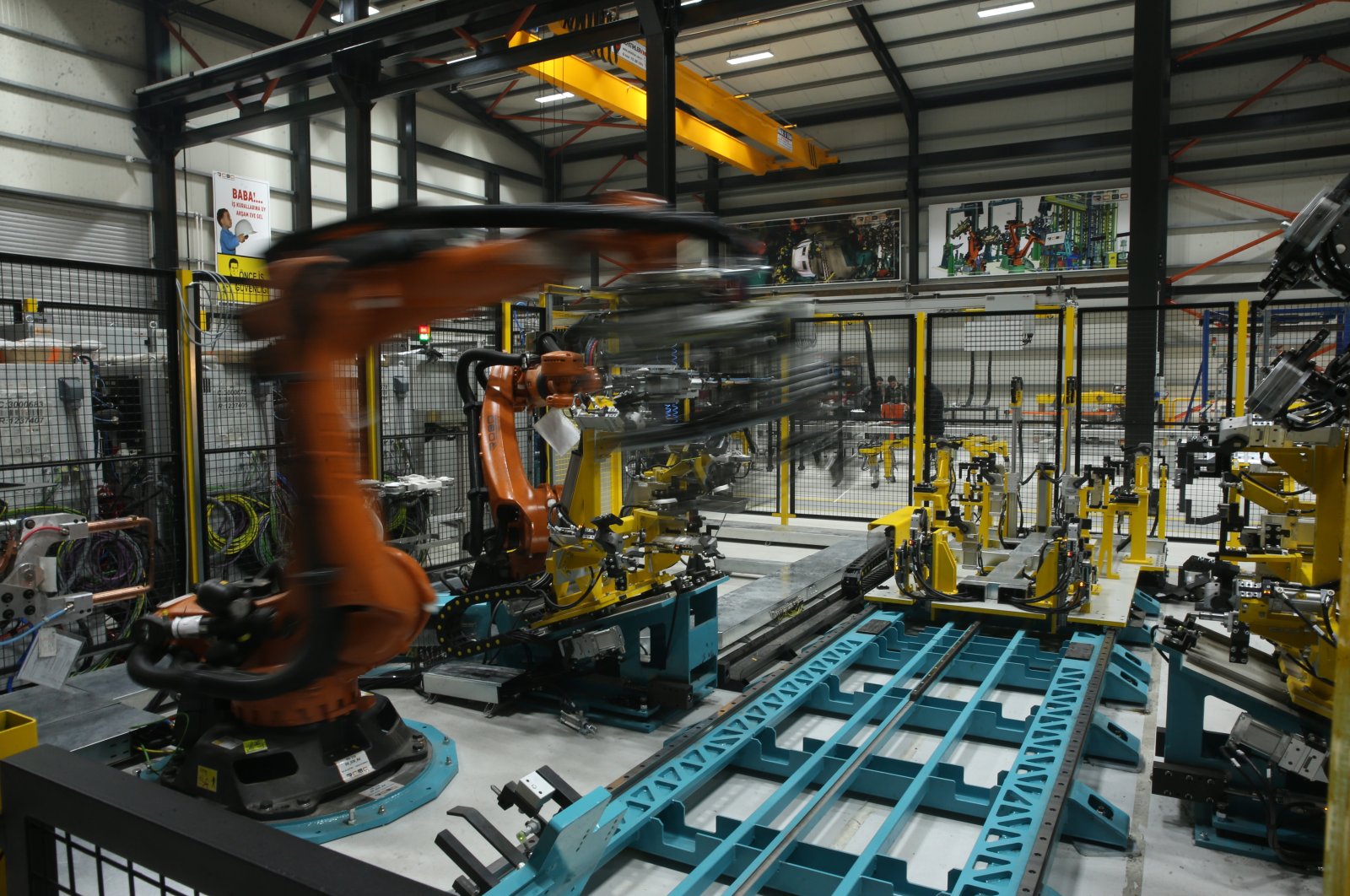 Robot systems are seen at a factory in Kocaeli province, northwestern Turkey, May 15, 2019. (AA Photo)