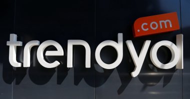 The logo of Turkey's leading e-commerce company Trendyol is pictured at the entrance of the company's headquarters in Istanbul, Turkey, June 22, 2016. (Reuters Photo)