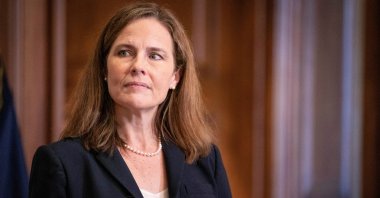 Judge Amy Coney Barrett, President Donald Trump's nominee for the Supreme Court of the United States, meets with Sen. James Lankford, a Republican from Oklahoma, (unseen) at the U.S. Capitol in Washington, D.C., U.S. Oct. 21, 2020. (Reuters Photo)
