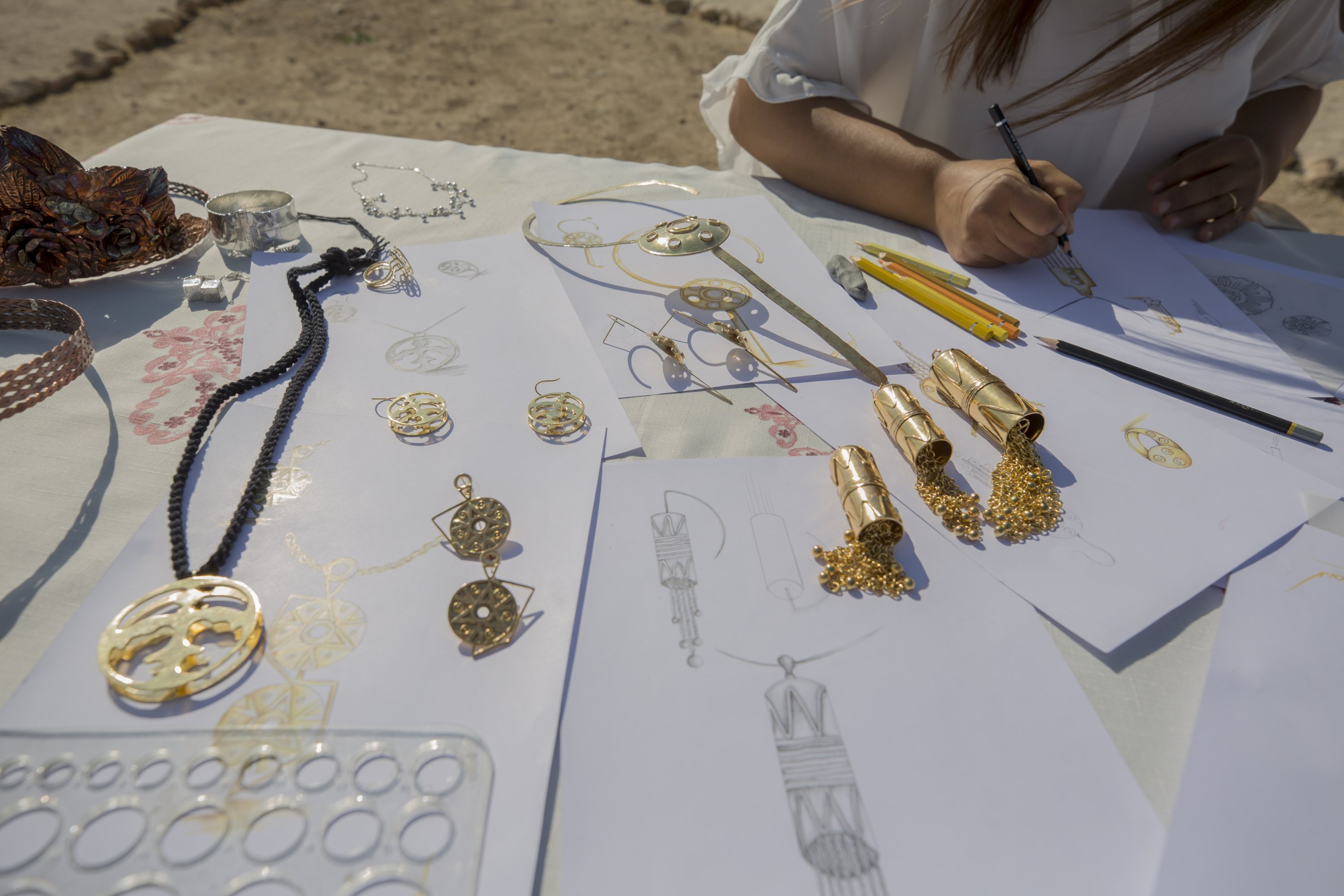 Some jewelry designs are seen at Zerzevan Castle, Diyarbakır, southeastern Turkey, Oct. 26, 2020. (AA Photo)