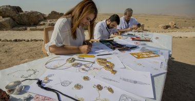 Some designers work on jewelry design at Zerzevan Castle, Diyarbakır, southeastern Turkey, Oct. 26, 2020. (AA Photo)