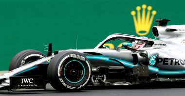 Mercedes driver Lewis Hamilton wins the F1 British Grand Prix, in Silverstone, Britain, July 14, 2019. (Reuters Photo)
