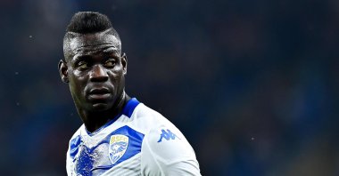 Italian striker Mario Balotelli plays for Serie A side Brescia against Genoa, Genoa, Italy, Oct. 26, 2019. (EPA Photo)