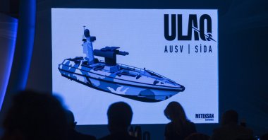 Turkey's first armored unmanned surface vehicle is introduced at a press conference in the capital Ankara, Turkey, Oct. 28, 2020. (AA Photo)