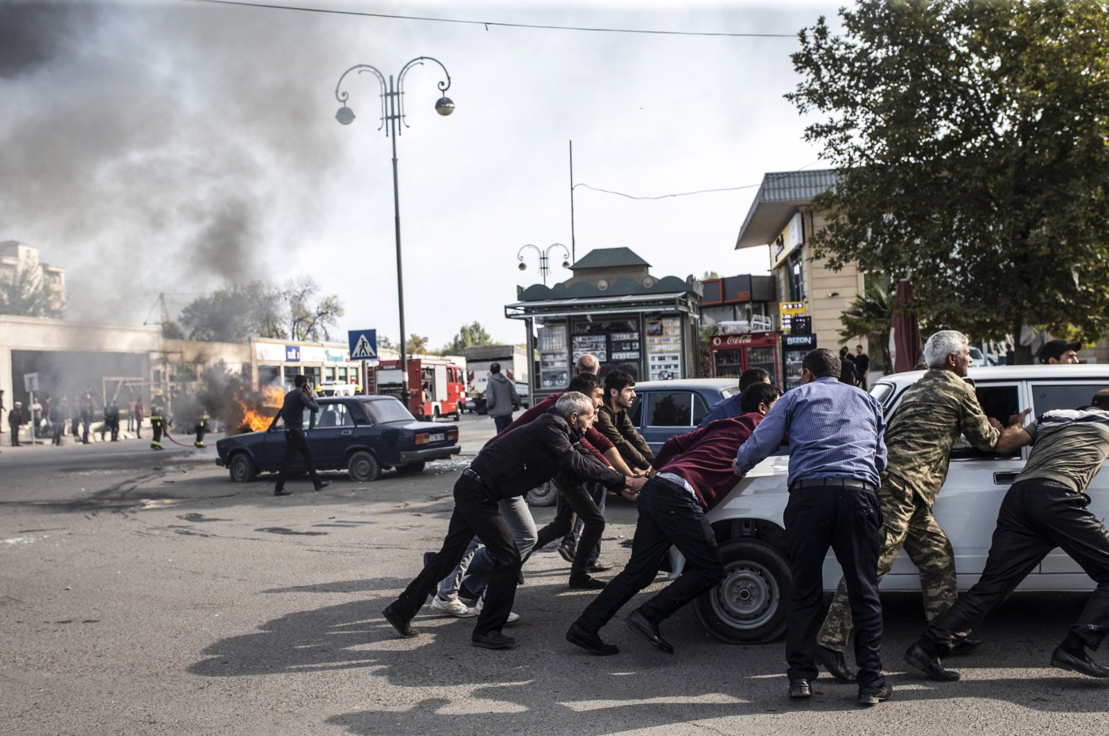 Armenia attacked Azerbaijan's Barda city, killing at least 20 civilians, Oct. 28, 2020. (AA Photo)