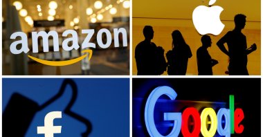 The logos of Amazon, Apple, Facebook and Google in a combination photo. (Reuters Photo) 
