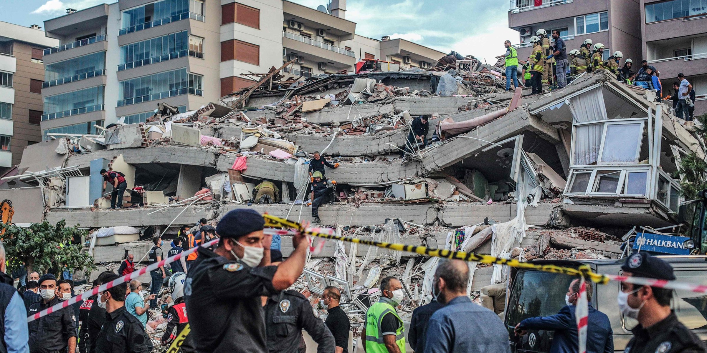 Buildings damaged after an earthquake in Turkey