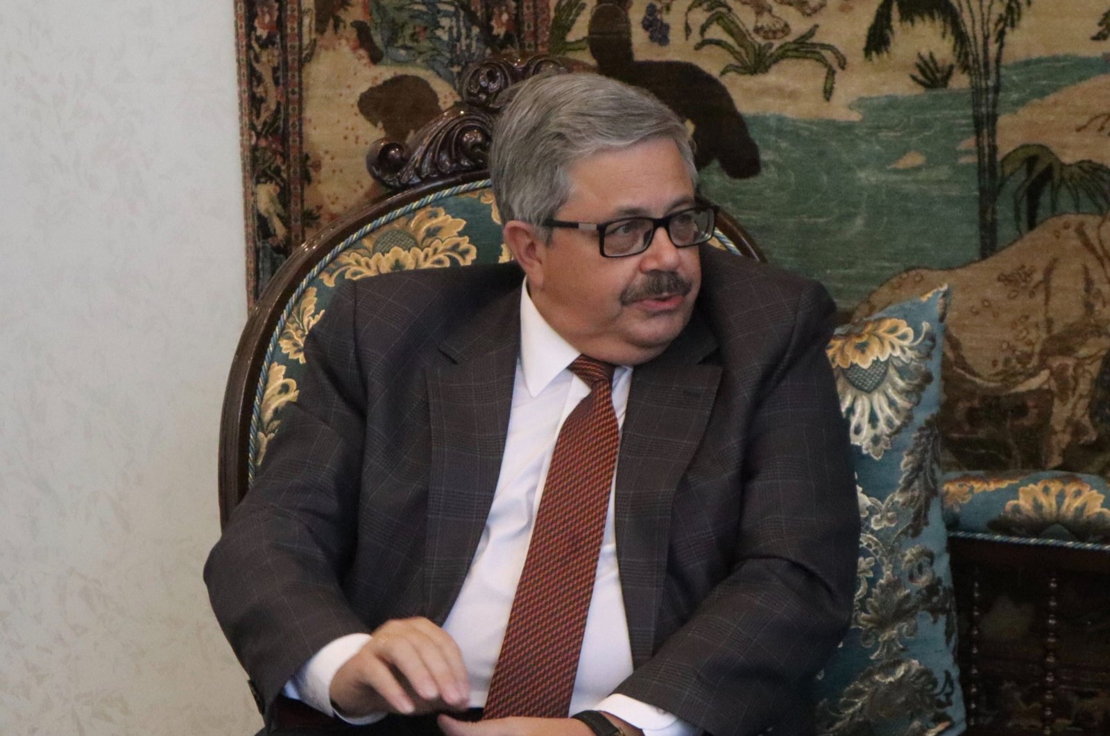 Russian Ambassador Aleksei Erkhov during an interview with Daily Sabah at the embassy in the capital Ankara, Turkey, Oct. 21, 2019 (Daily Sabah)