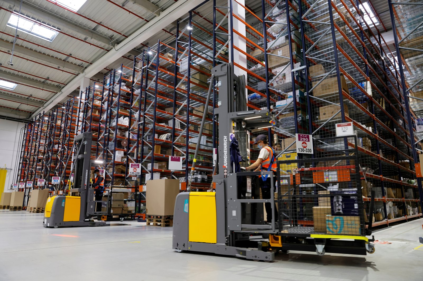 Employees work at the Amazon fulfilment center in Boves near Amiens, France, Sept. 29, 2020. (Reuters File Photo)