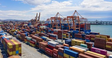 Aerial view of a commercial shipping port in Turkey's southern province of Mersin, May 24, 2020. (iStock Photo)