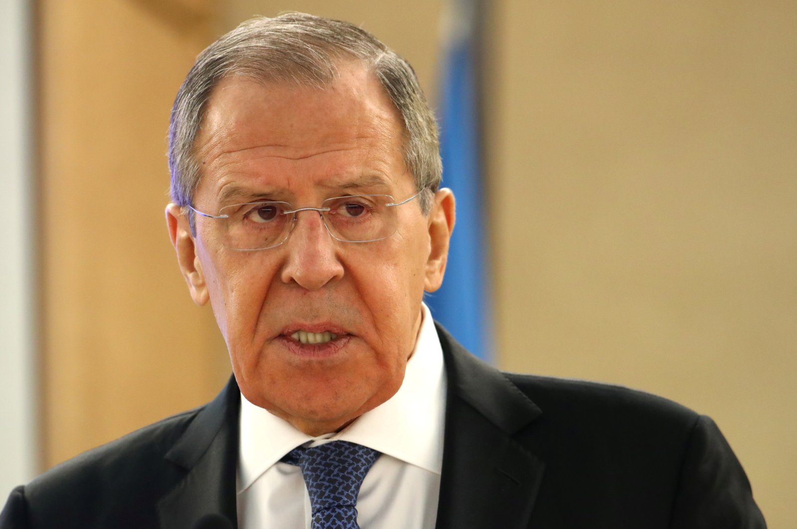 Russian Foreign Minister Sergey Lavrov attends the Human Rights Council at the United Nations in Geneva, Switzerland, Feb. 25, 2020. (REUTERS Photo)