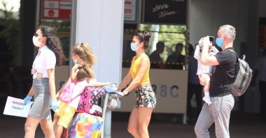 Tourists depart from Antalya Airport, southern Antalya province, Turkey, Oct. 30, 2020. (IHA Photo)