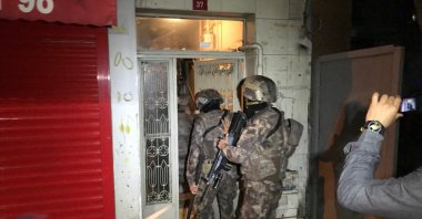 Police raid a house during an operation against DHKP-C in Istanbul, Turkey, Oct. 29, 2020. (IHA Photo) 