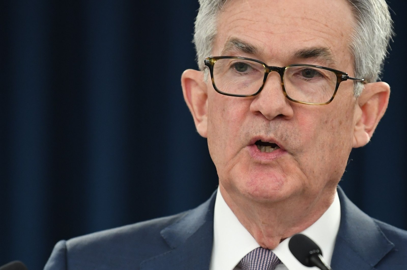 U.S. Federal Reserve Chairman Jerome Powell gives a press briefing in Washington, D.C., U.S., March 3, 2020. (AFP Photo)