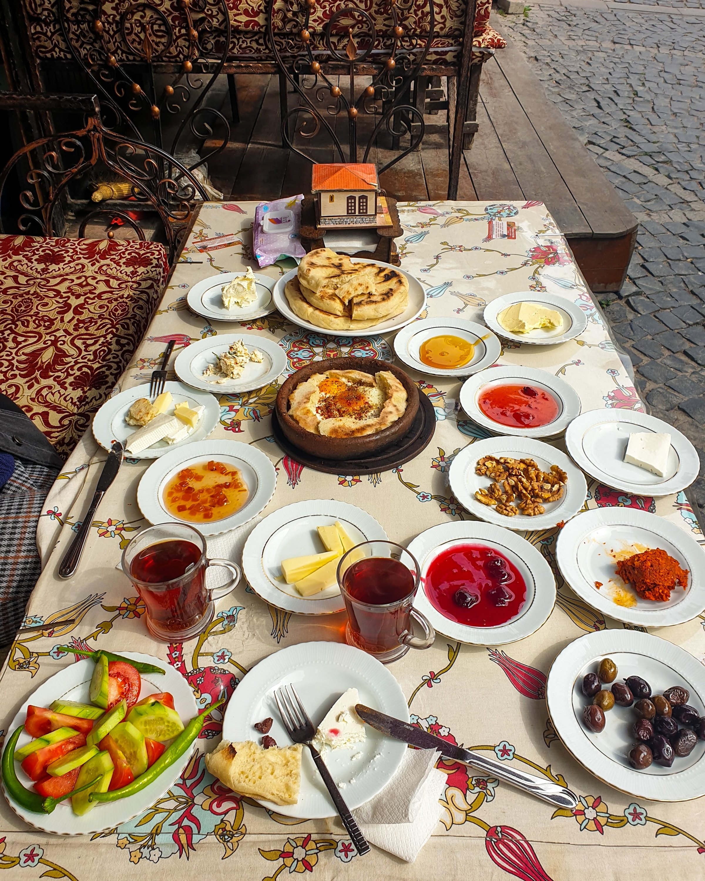 A traditional Turkish serpme breakfast. (Photo by Argun Konuk)