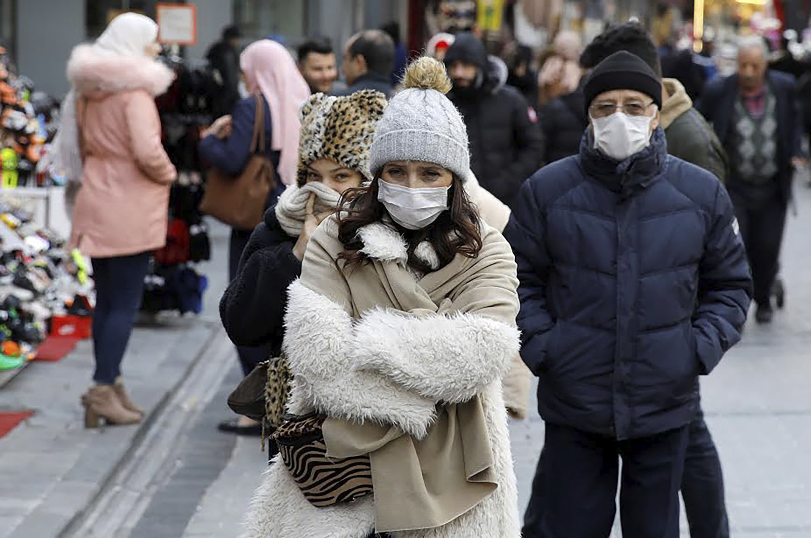 People wear protective masks due to coronavirus concerns in Istanbul, Turkey, March 16, 2020. (Reuters Photo)