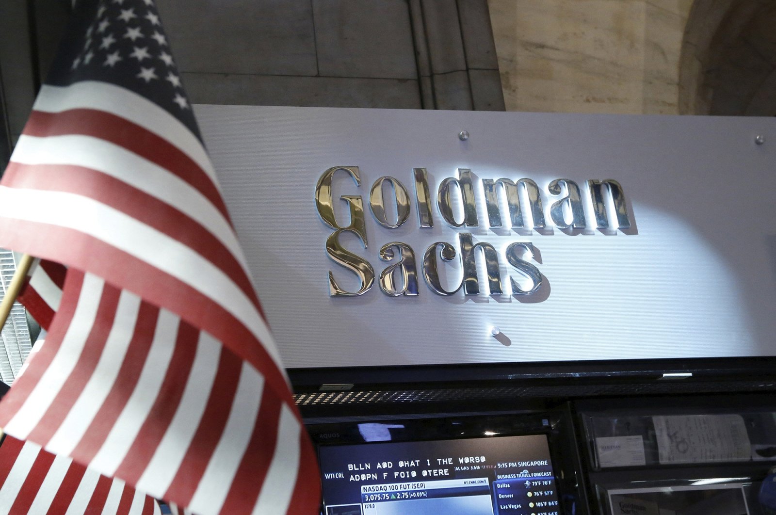 A view of the Goldman Sachs stall on the floor of the New York Stock Exchange, New York City, New York, U.S., July 16, 2013. (Reuters Photo)