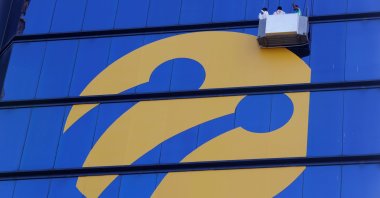 The logo of Turkcell on the Tat Towers in Istanbul, Turkey, June 29, 2016. (Reuters Photo)