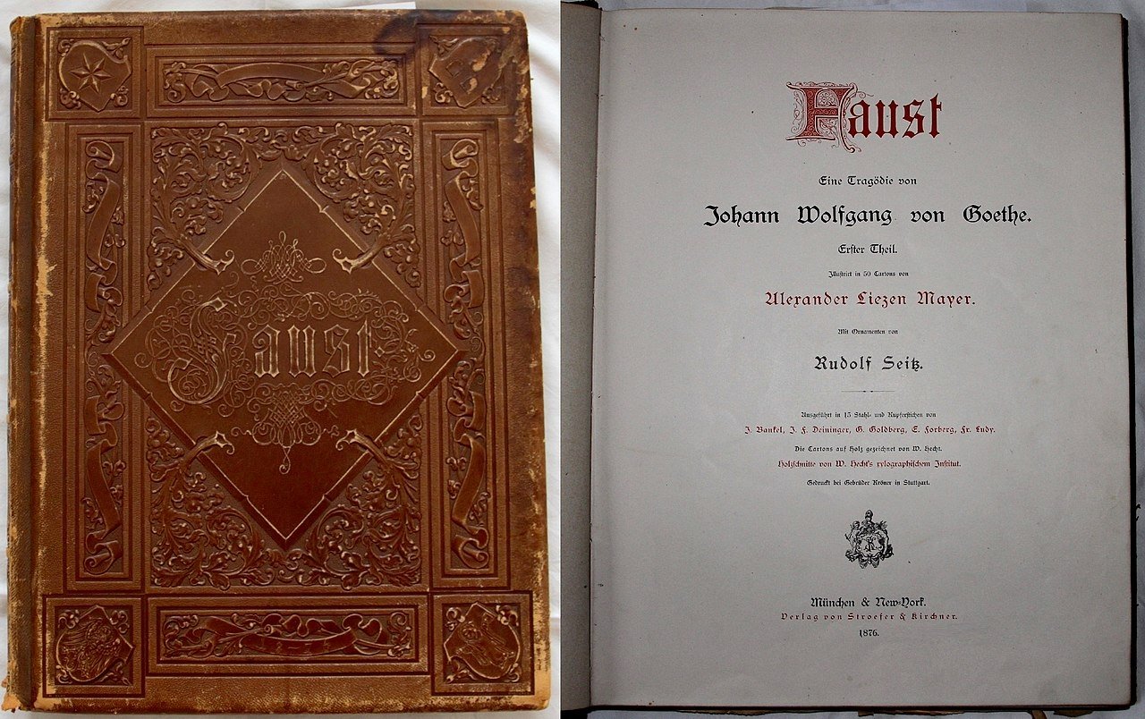 The cover and first page of 1876 book