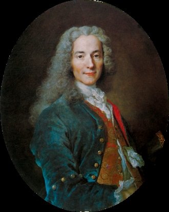 A portrait of Voltaire by French painter Nicolas de Largilliere.