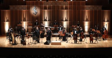 The Milli Reasürans Chamber Orchestra is seen at a concert on İş Sanat stage, Istanbul.