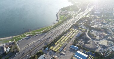 An aerial view of the coastal strip between Avcılar and Küçükçekmece districts, in Istanbul, Turkey, Nov. 11, 2020. (DHA Photo)