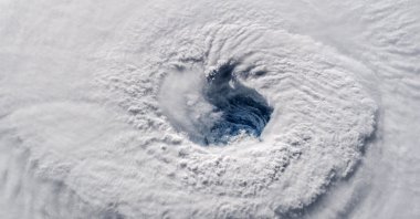 In this photo provided by NASA, Hurricane Florence churns over the Atlantic Ocean heading for the U.S. East Coast as seen from the International Space Station, Sept. 12, 2018. (Alexander Gerst/ESA/NASA via AP)