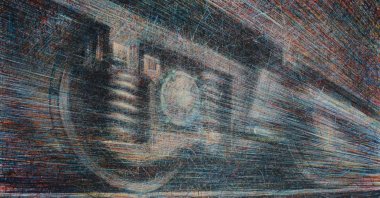 Nevres Akın creates his artwork based on the string theory. (Courtesy of Hungarian Cultural Center)