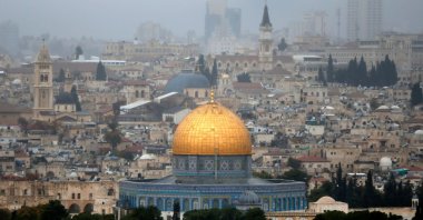 The old city of Jerusalem with the Dome of the Rock in the center, Israel, Dec. 6, 2017. (AFP Photo)