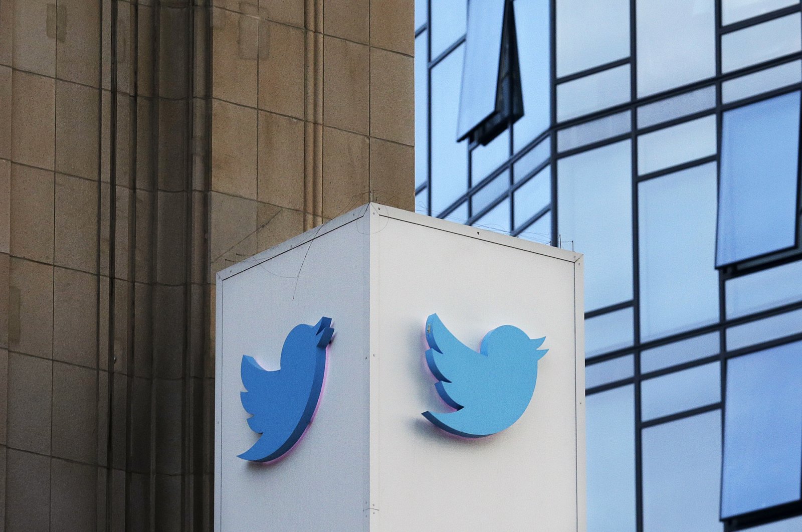 A Twitter sign seen outside of the company's headquarters in San Francisco, Oct. 26, 2016. (AP Photo)