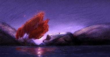 Still shot from "The Red Fire."