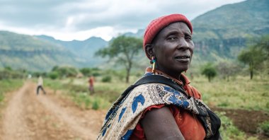 Mary Cheposepoy, a cattle herder, poses for a portrait in Komoret, northern Uganda, Feb. 15, 2020. (AFP Photo)