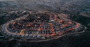 An aerial view of the Israeli settlement of Tekoa in the occupied West Bank, south of Bethlehem, Palestine, Nov. 17, 2020. (AFP Photo)