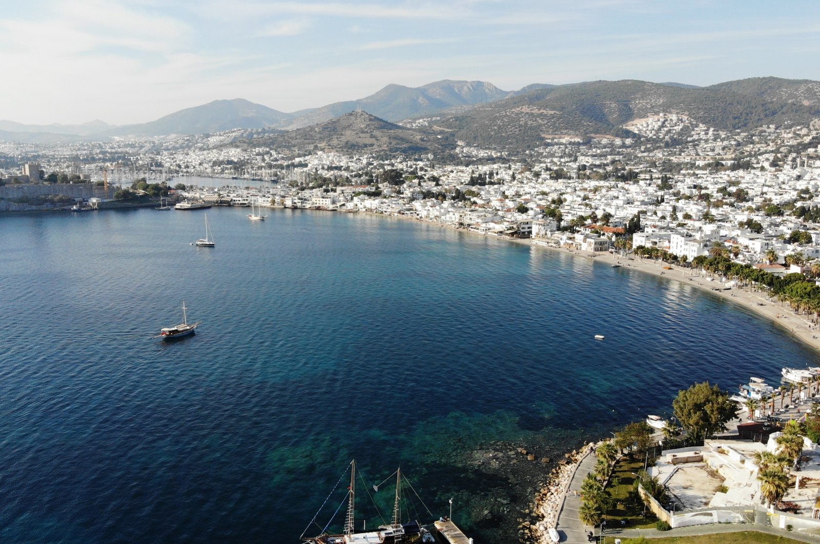 The resort city of Bodrum in the Aegean province of Muğla, Turkey, Nov. 22, 2020. (IHA Photo)