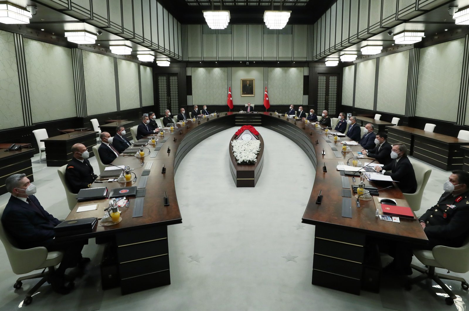 The National Security Council (MGK) met under the chairmanship of President Recep Tayyip Erdoğan, in Ankara, Turkey, Nov. 25, 2020 (AA Photo)