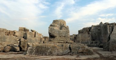 The remains of St. Simeon's pillar are seen at the excavation area of the Monastery of Saint Simeon Stylites the Younger, Hatay, southern Turkey, Nov. 26, 2020. (AA PHOTO)