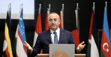 Foreign Minister Mevlüt Çavuşoğlu speaks at a conference in Niger, Nov. 27, 2020. (AA Photo)