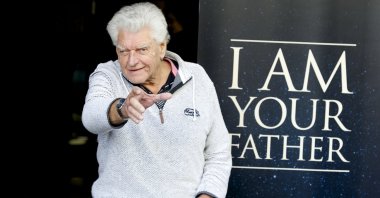 David Prowse (Darth Vader) attends the "I Am Your Father" photocall at Verdi Cinema in Madrid, Spain, Nov. 18, 2015. (Getty Images)